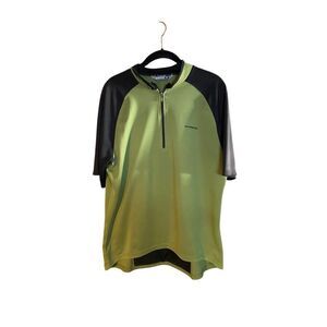 Sugoi men’s cycling 3/4 zip jersey green and black short sleeve dry fit S/MED